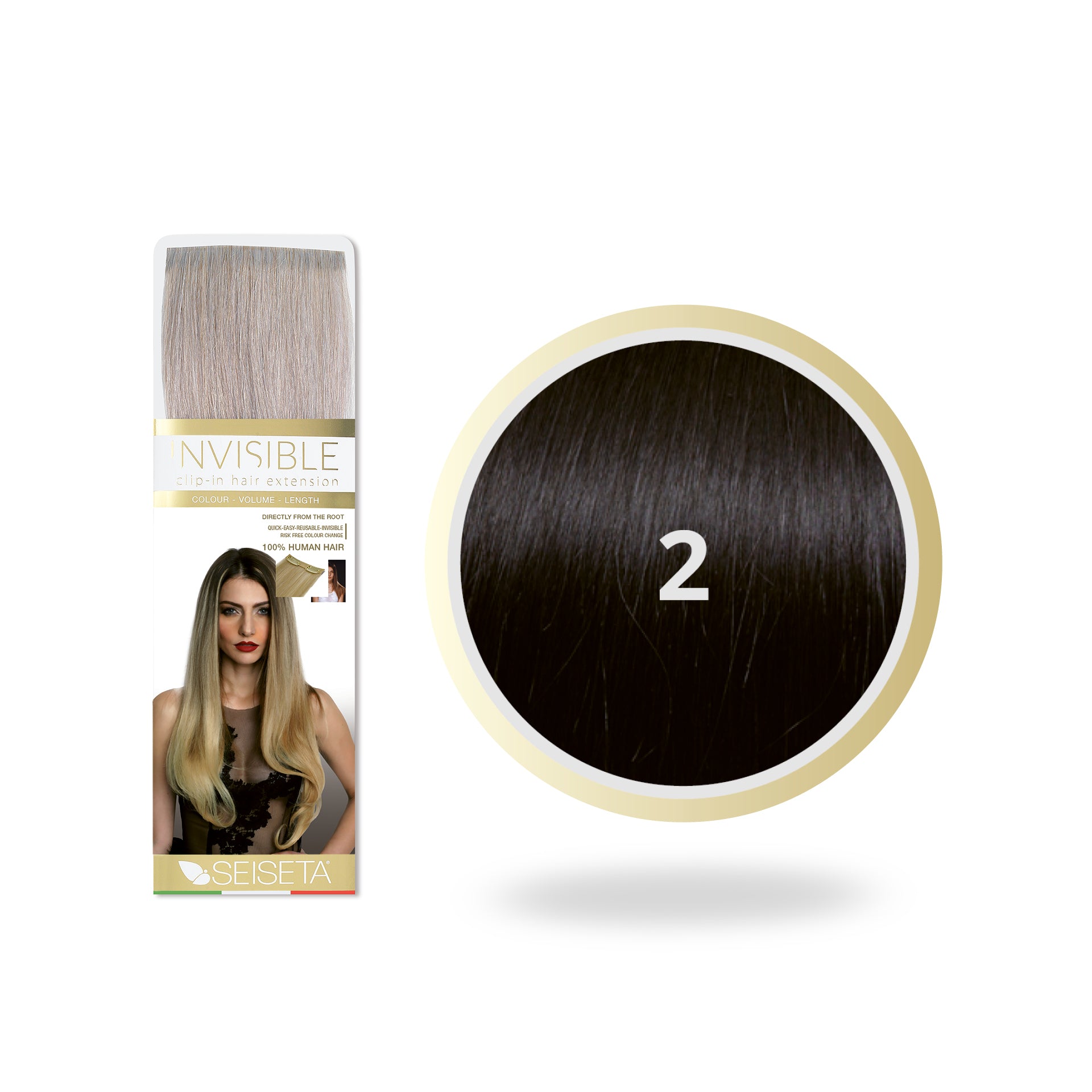 INVISIBLE CLIP-IN 2/DONKERBRUIN
