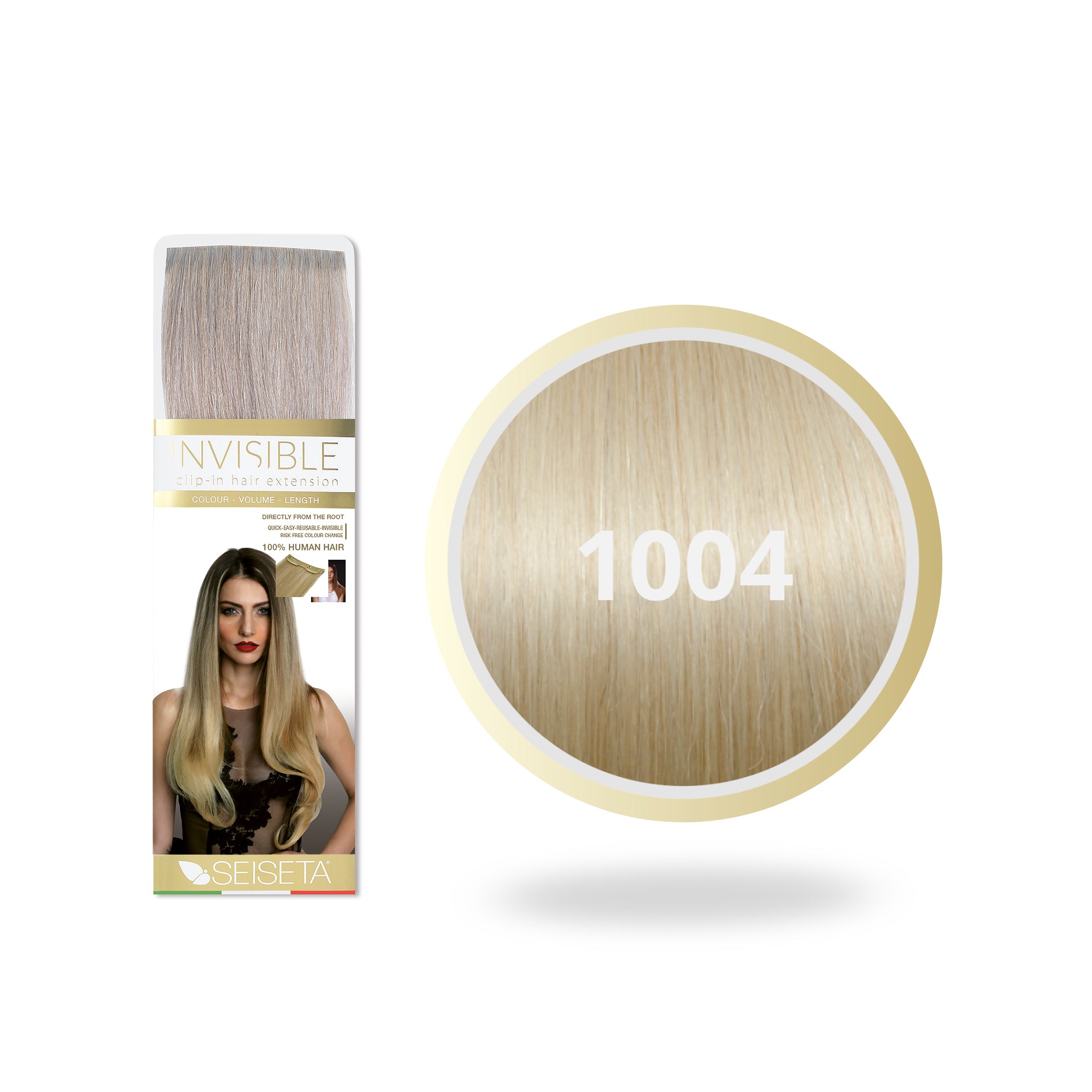 INVISIBLE CLIP-IN 1004/EXTRA LICHT PLATINA ASBLOND