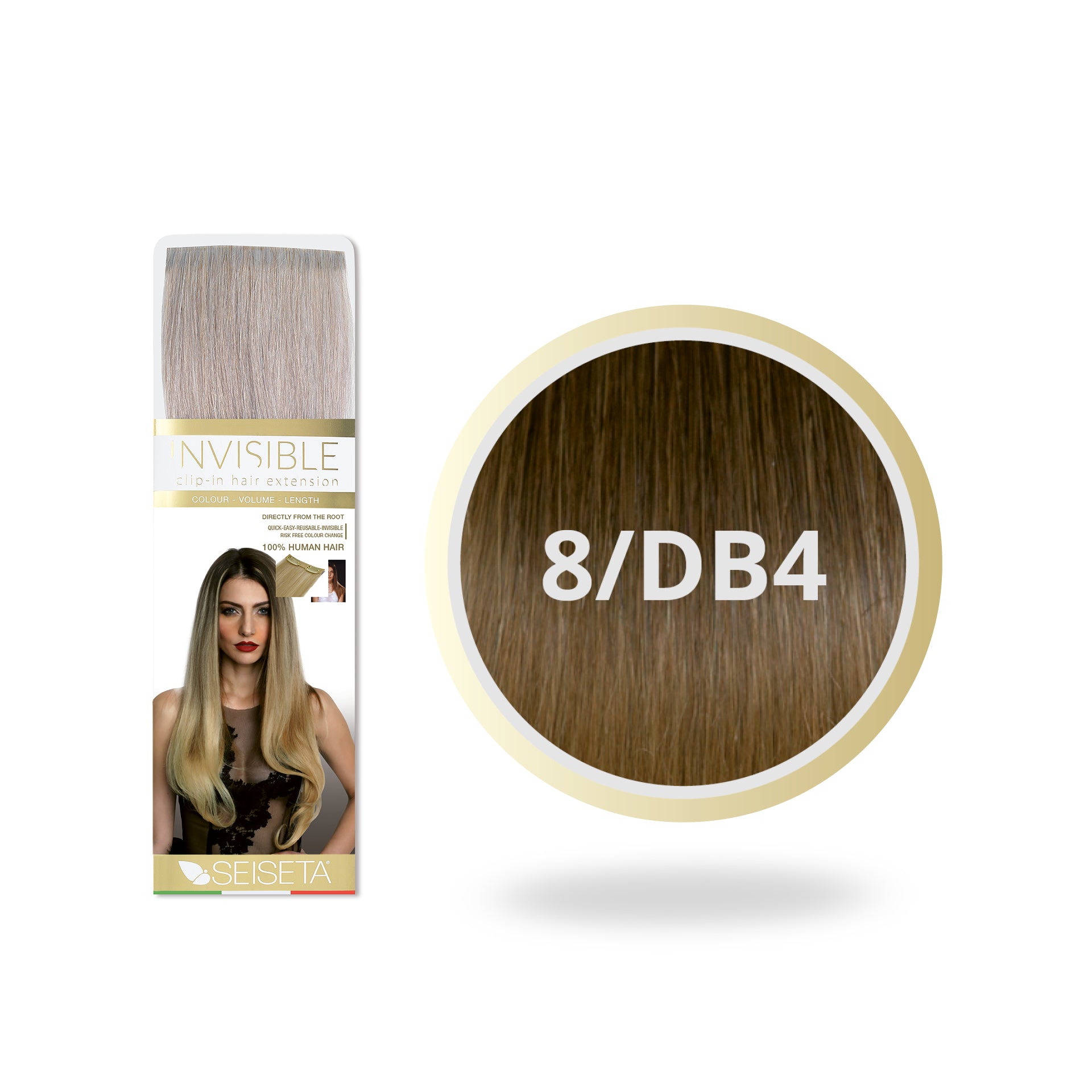 OMBRE INVISIBLE CLIP-IN 8/DB4 BRUIN/GOUD