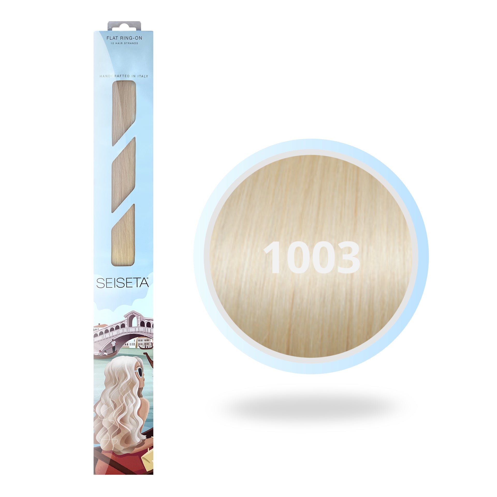 FLAT RING-ON 50 CM 1003/EXTRA ZEER LICHT NATUURLIJK BLOND