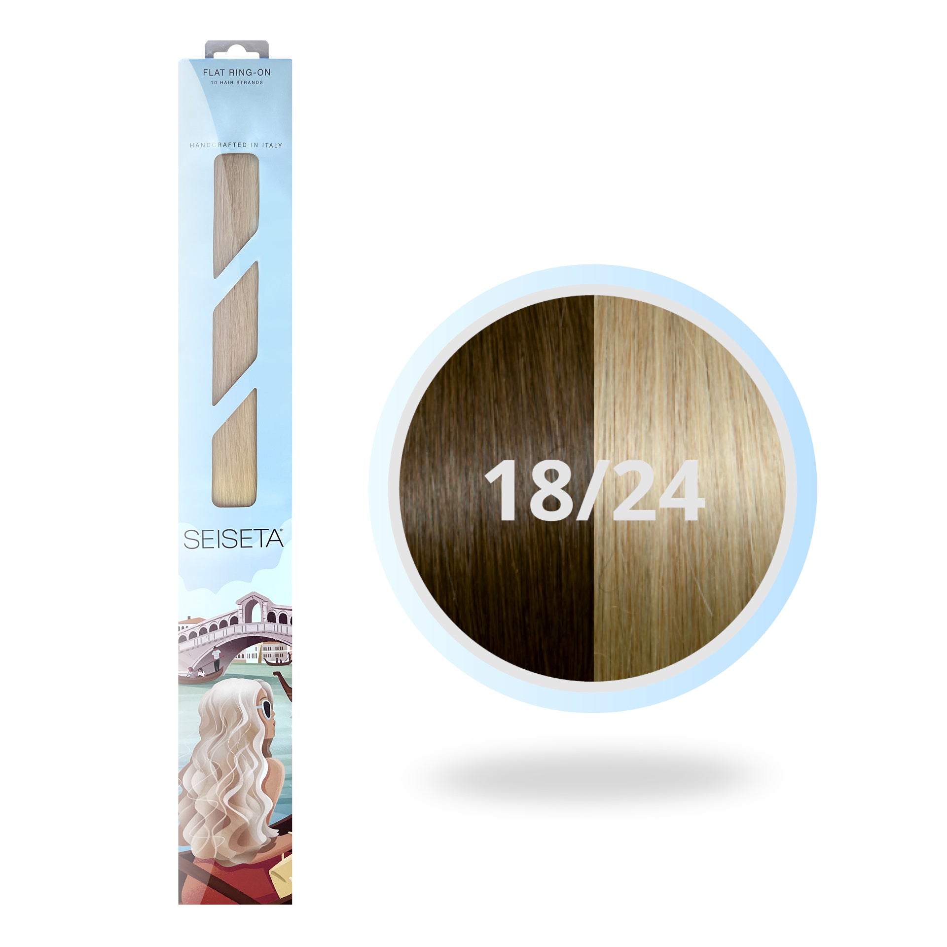 FLAT RING-ON 50 CM 18/24 BRUIN/INTENS ASBLOND