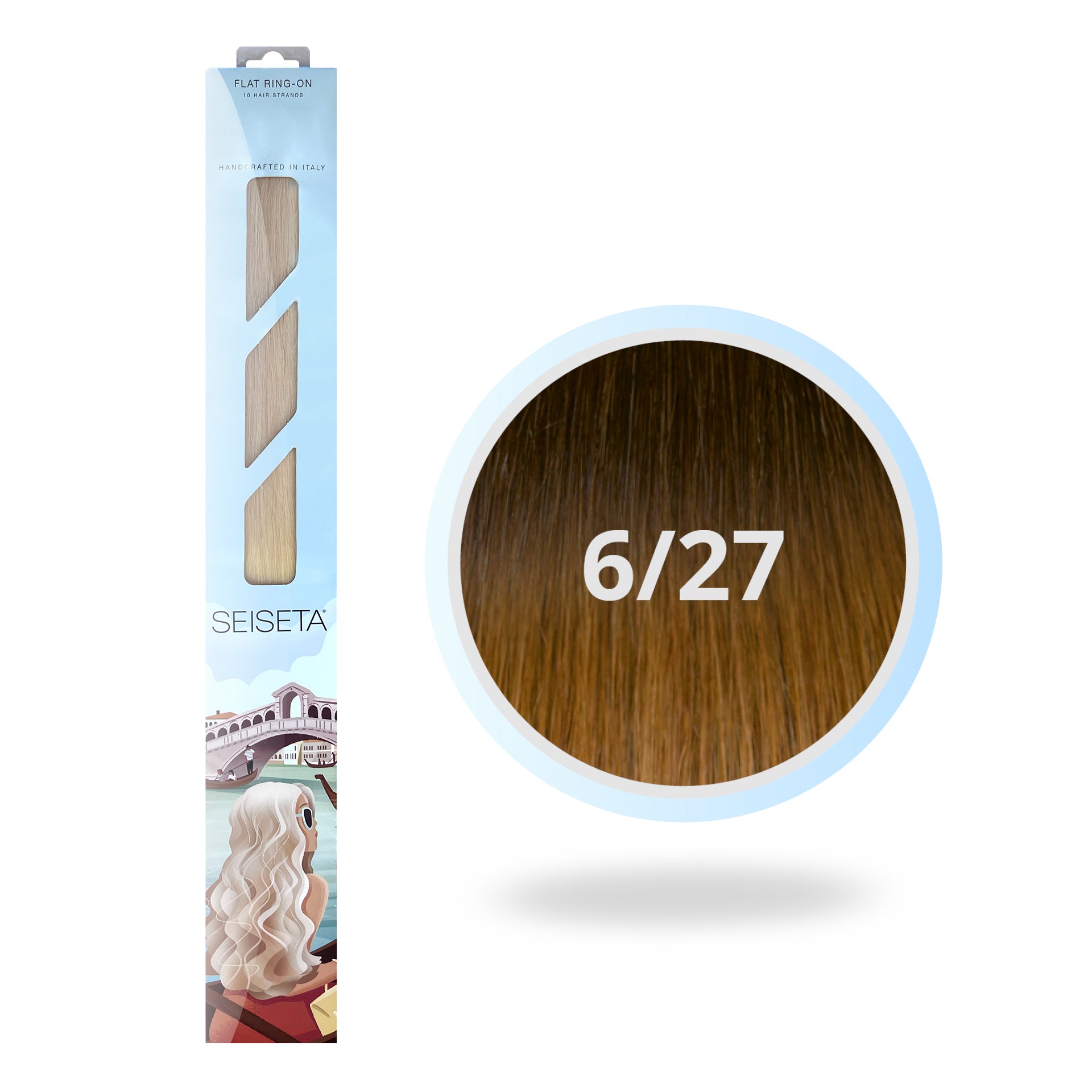 FLAT RING-ON OMBRE 50 CM 6/27 CHOCOLADEBRUIN/MIDDEN GOUDBRUIN