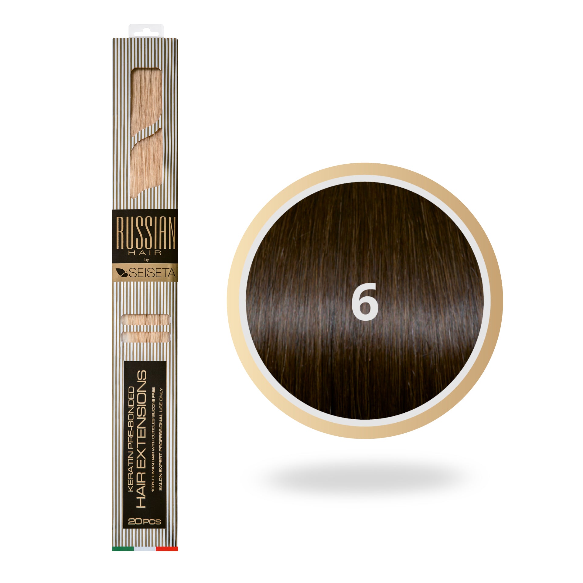 RUSSIAN HAIR EXTENSIONS 6/CHOCOLADEBRUIN