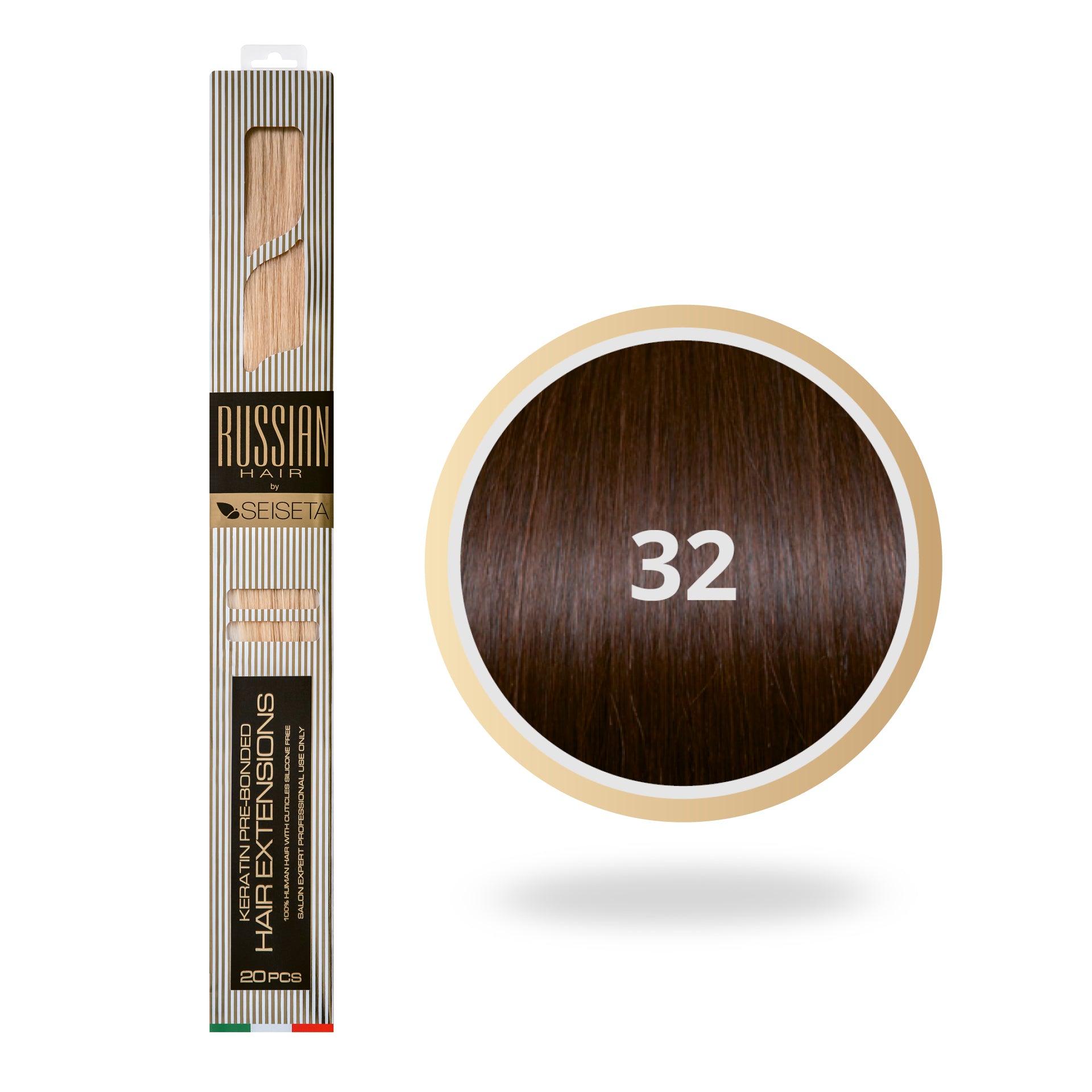 RUSSIAN HAIR EXTENSIONS 32/INTENS MAHONIE