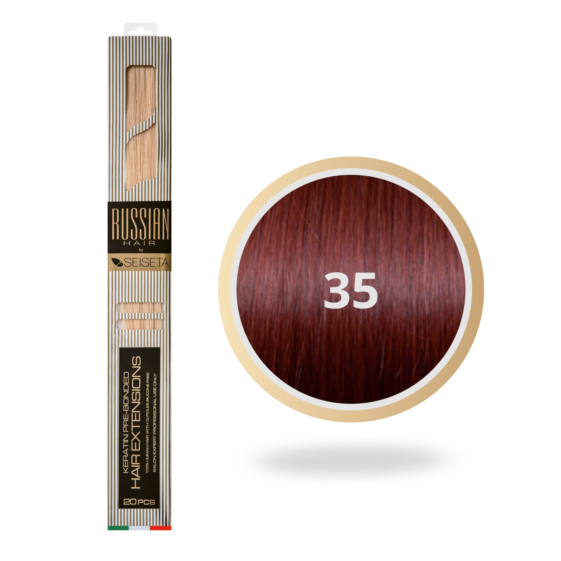 RUSSIAN HAIR EXTENSIONS 35/INTENS ROOD