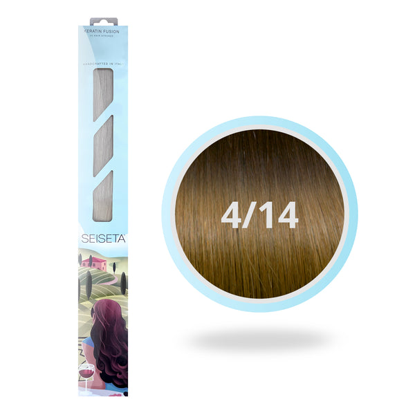 Keratin Fusion Ombre 4/14 - Donker Kastanjebruin/Blond