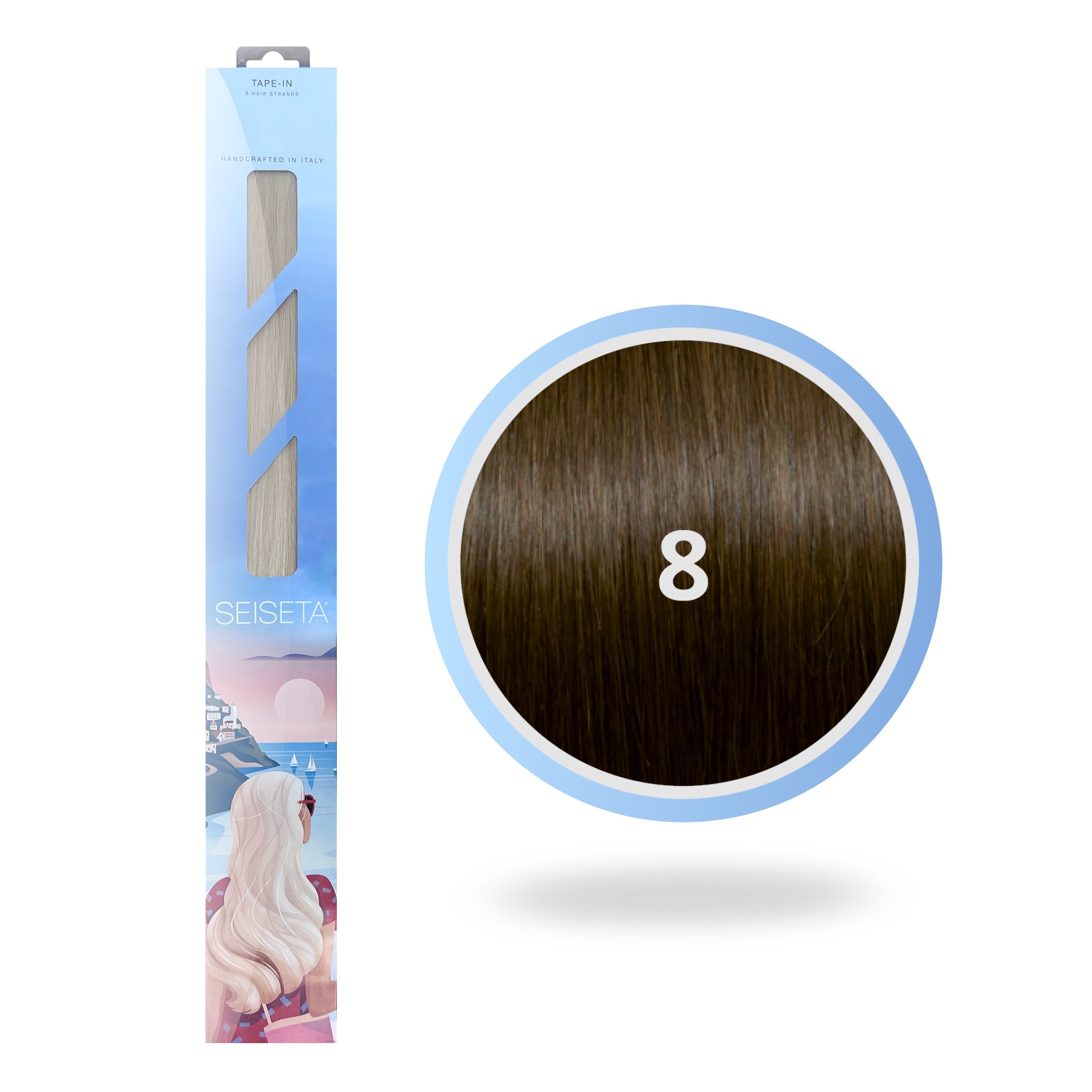 TAPE EXTENSIONS 50 CM 8/NATUURLIJK DONKERBLOND