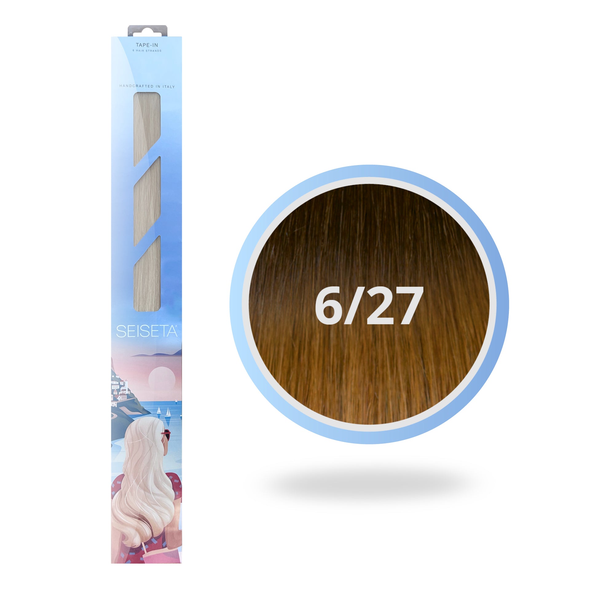 TAPE EXTENSIONS 50 CM OMBRE 6/27 CHOCOLADEBRUIN/MIDDEN GOUDBRUIN