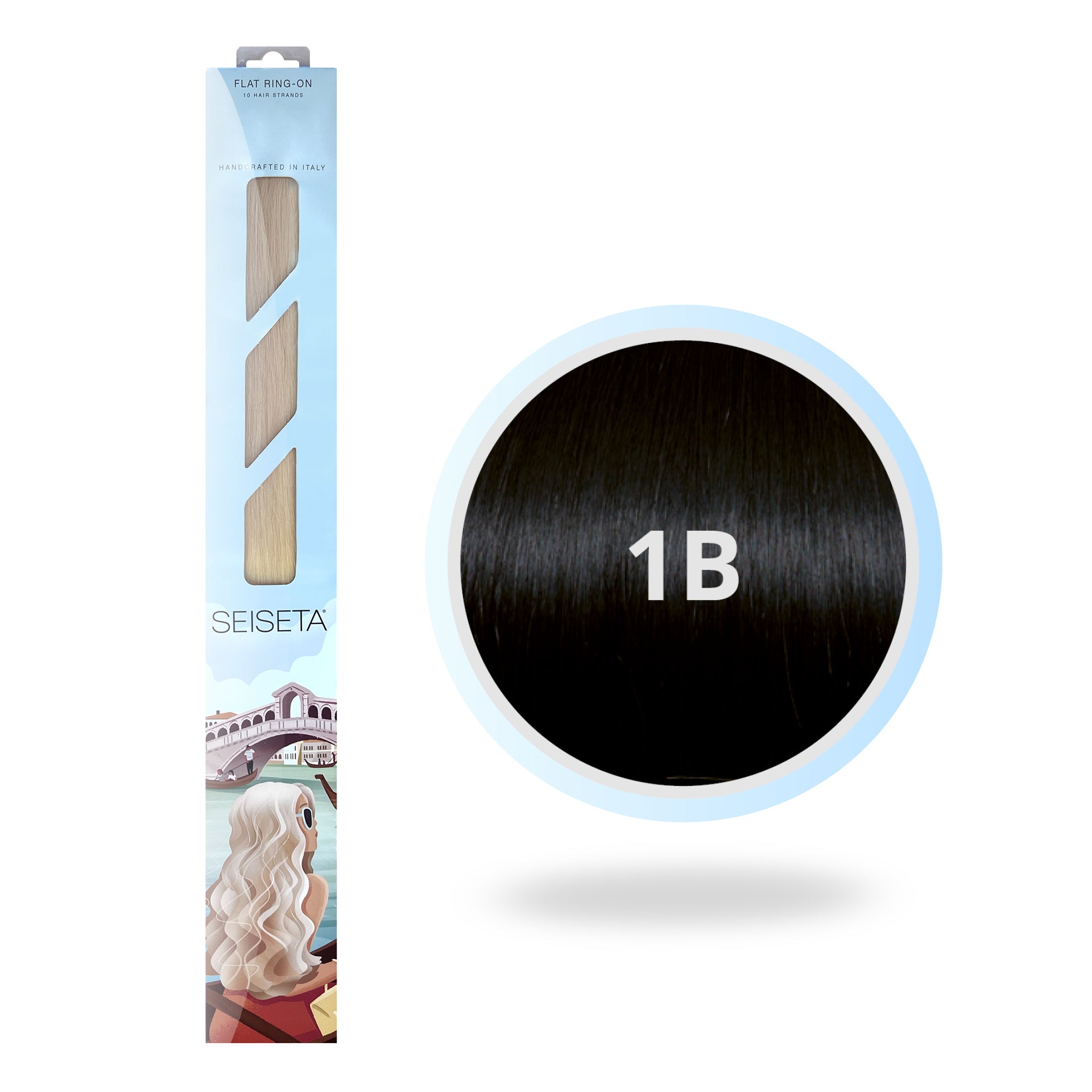 Flat Ring-On 50 cm 1B/Zwart